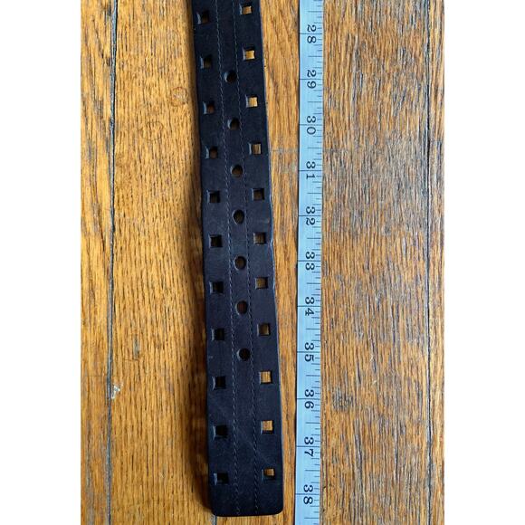 LEVI'S Black Leather Laser-Cut Belt Womens sz S - Picture 9 of 11